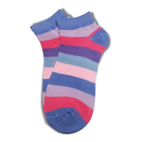 Blue Bold Colourful Rainbow Ankle Socks - Premium Quality